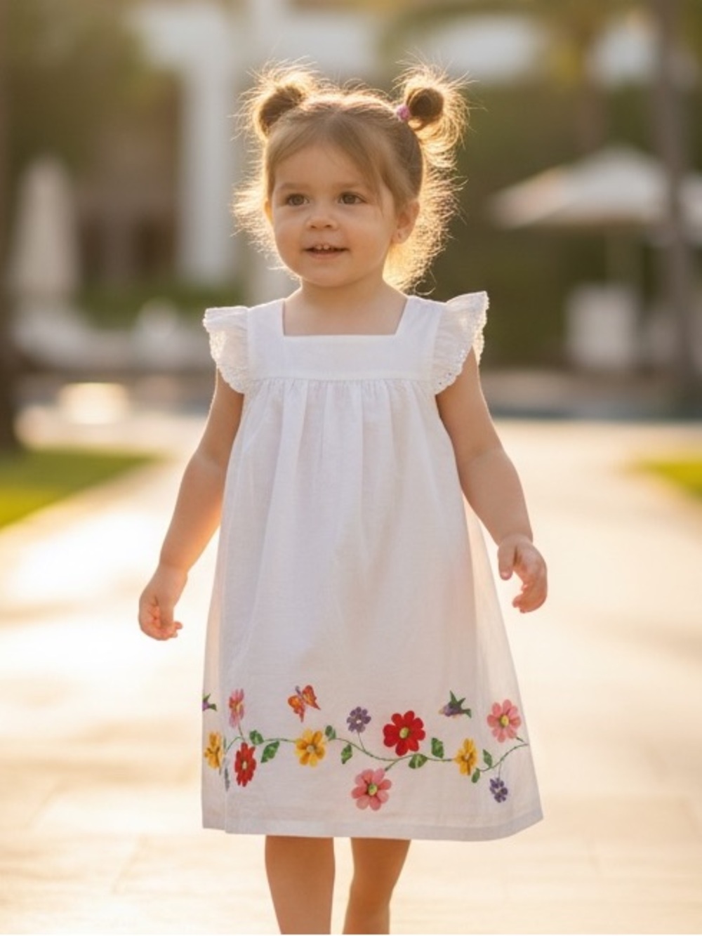 Hungry Caterpillar Eric Carle x Gymboree Floral Embroidered Cotton Sundress